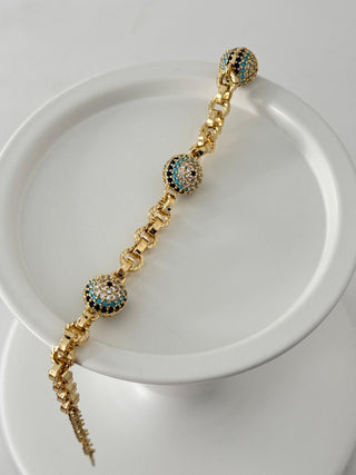 14K Gold Özel Seri Nazar Boncuk Bileklik