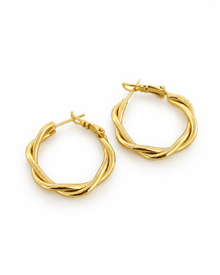 14K Gold Minimal Burgu Halka Küpe