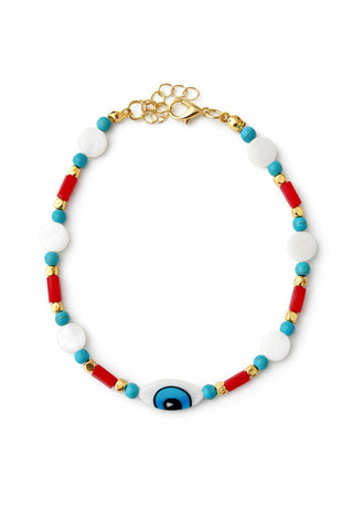 Renkli Boncuk Göz Detay Halhal