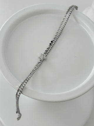 Silver İkili Görünüm Su Yolu Yıldız Bileklik