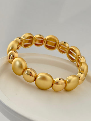 Yuvarlak Form Esnek Mat Gold Bileklik