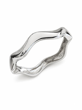 Silver Zigzag Desen Kelepçe