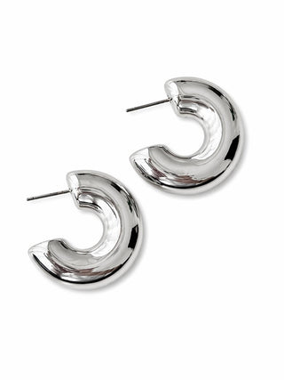 Silver Bombeli Halka Küpe