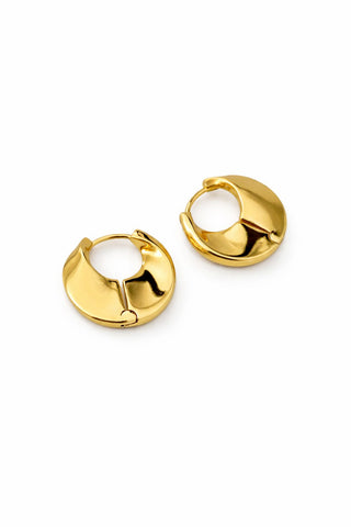 Gold Oval Desen Halka Küpe