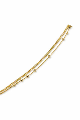 14K Gold İkili Topçuk Detay Bileklik