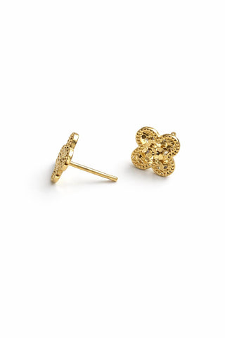 Gold Yonca Küpe