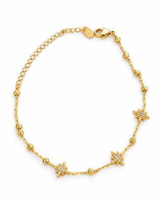 14K Gold İnce Form Kutup Yıldızı Bileklik