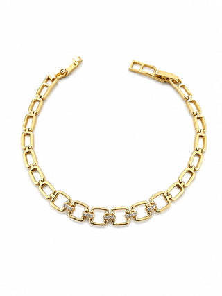 14K Gold Kare Taş Detay Bileklik