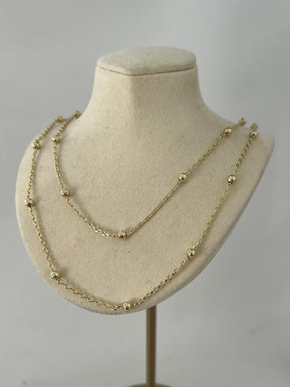 14K Gold Uzu Form Topçuk Kolye