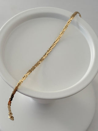 14K Gold Desenli Zincir Bileklik