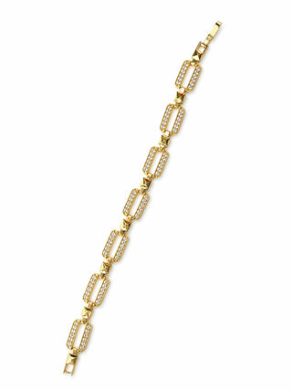 14K Gold Kare Taşlı Bileklik