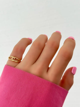 Gold Burgu Desen Serçe Parmak Yüzük