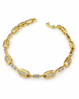 14K Gold Marka Model Taşlı Bileklik