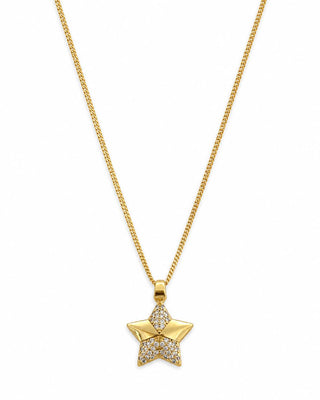 14K Gold Taş Detay Yıldız Kolye