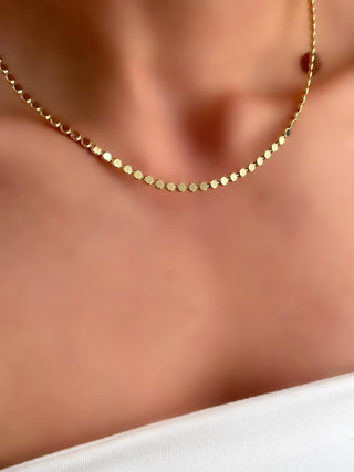 14K Gold Petek Desen Kolye