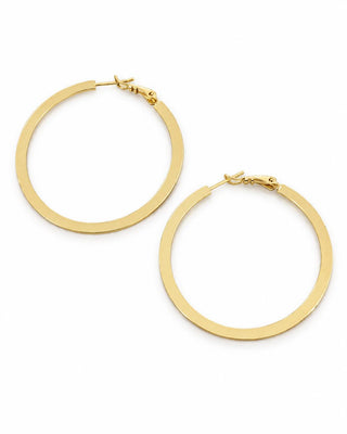 14k Gold Plaka Form Halka Küpe