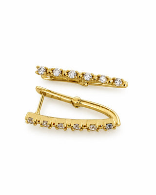 14K Gold Üçgen Taşlı Halka Küpe