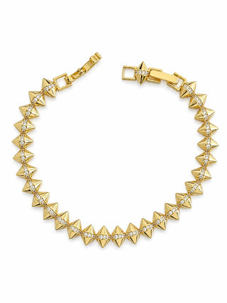 14K Gold Taşlı Üçgen Bileklik