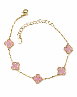 14K Gold Pembe Yonca Bileklik