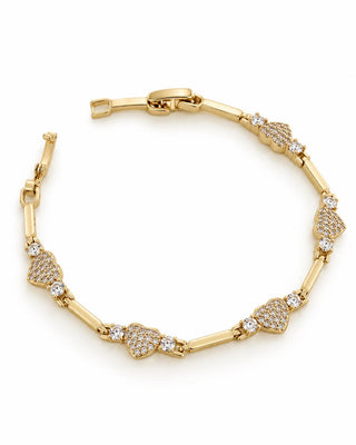 14K Gold Taşlı Kalp Detay Bileklik