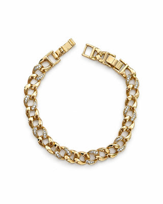 14K Gold Yarı Taşlı Zincir Bileklik
