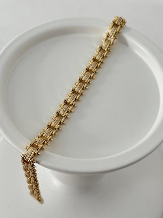 14K Gold Taşlı Aveliona Bileklik