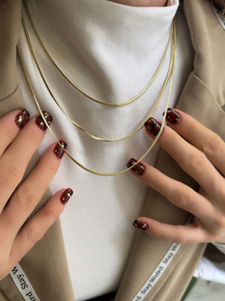 14K Gold İnce Form İtalyan Zincir Kolye