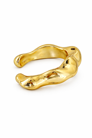Gold Yarım Form Asimetrik Kelepçe