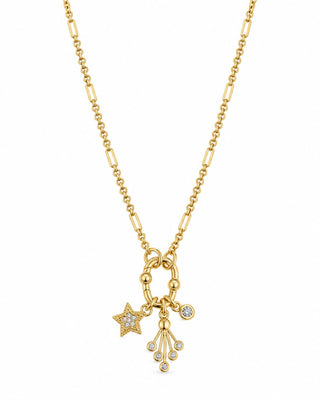 14K Gold Yıldız Yelpaze Charm Kolye