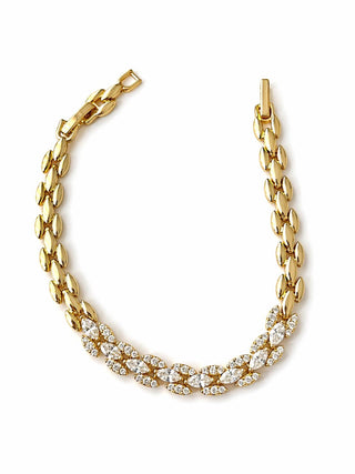 14K Gold Badem Form Taşlı Bilekilk