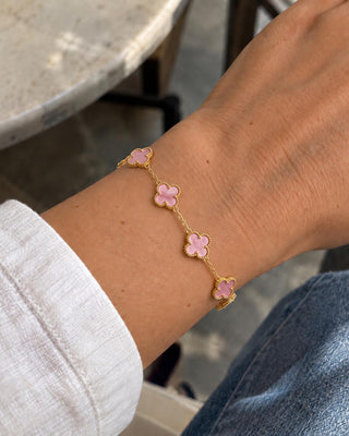 14K Gold Marka Model Pembe Yonca Bileklik