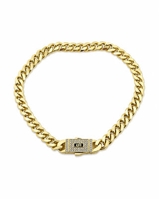 14K Gold Taşlı İnce Form Bileklik