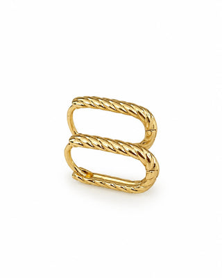 14K Gold Minimal Burgu Desen Halka Küpe