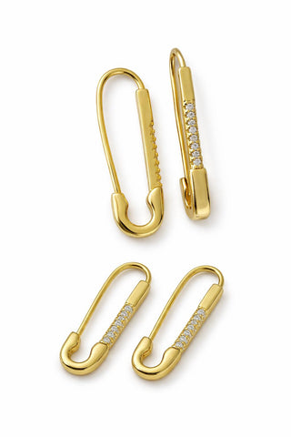 Gold Taşlı ilikli İğne Küpe