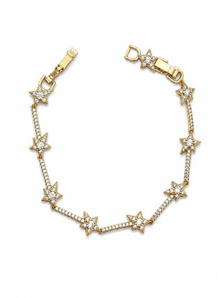 14K Gold Taşlı Yıldız Bileklik