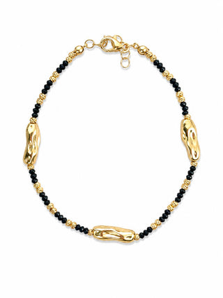 Siyah Gold Yatay Boncuk Halhal