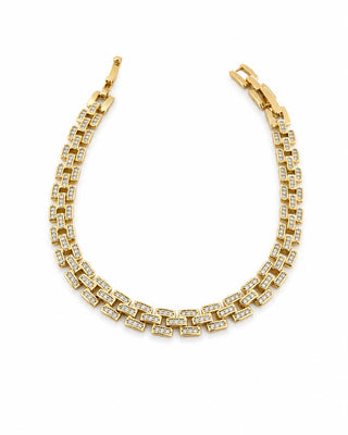 14K Gold Marka Model Taşlı Zincir Bileklik