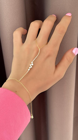 Gold Minimal Asimetrik Taşlı Şahmeran