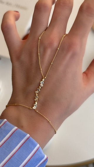 Gold Asimetrik Model Yarı Taşlı Şahmeran