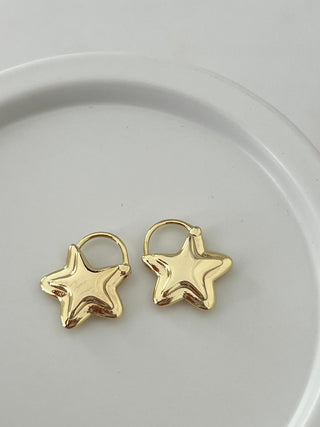 14K Gold Minimal Yıldız Küpe