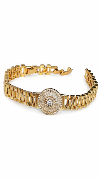 14K Gold Marka Model Kristal Taşlı Bileklik