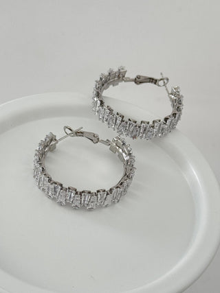 Baget Taşlı Halka Küpe