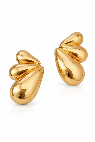 Gold Bombeli Metal Küpe