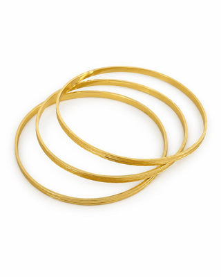 14K Gold Geniş Form Çizgi Desen Ajda Bilezik