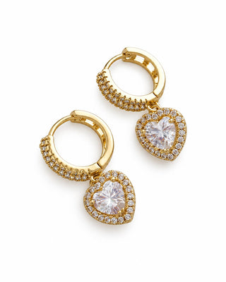 14K Gold Marka Model Kalp Küpe