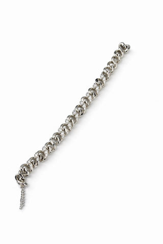 Silver Yarı Taşlı Zincir Desen Bileklik