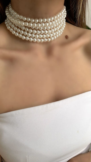Çoklu Görünüm Choker İnci Kolye
