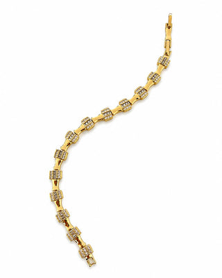 14K Gold Kare Taşlı Bileklik