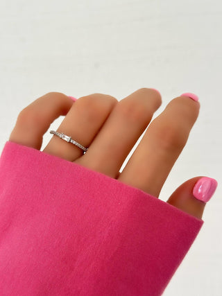 Silver Tektaş Tamtur İnce Form Yüzük