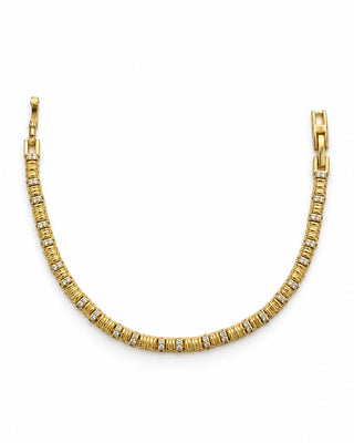 14K Gold Minimal Taş Çizgi Desen Bileklik